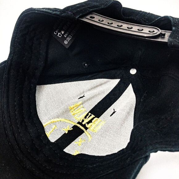 Nirvana Embroidered Smiley Black Cotton Adjustable Baseball Cap Unisex - Picture 5 of 8